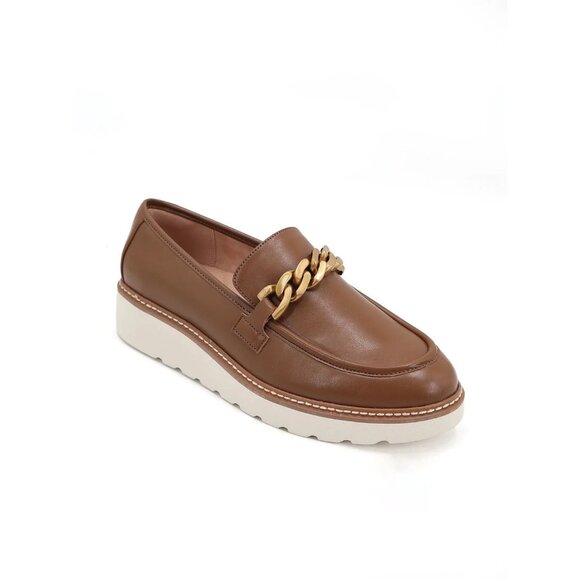 Time and Tru Women's Chain Comfort Loafers, Wide Width, Size 8W, Slip-On, Brown - Picture 1 of 6
